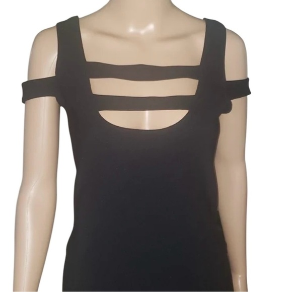 Frederick's of Hollywood Jumpsuit Size Large Black Flare Leg Playsuit Catsuit - Picture 5 of 12